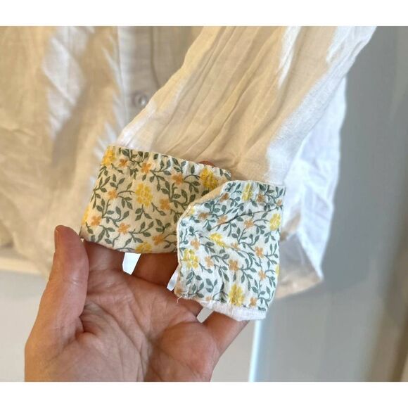 Michael Stars Joanna Lightweight Button Down Shirt - White - Picture 5 of 10